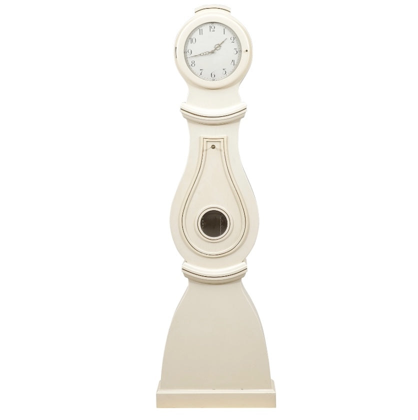 Antique Swedish Mora Clock white with curves