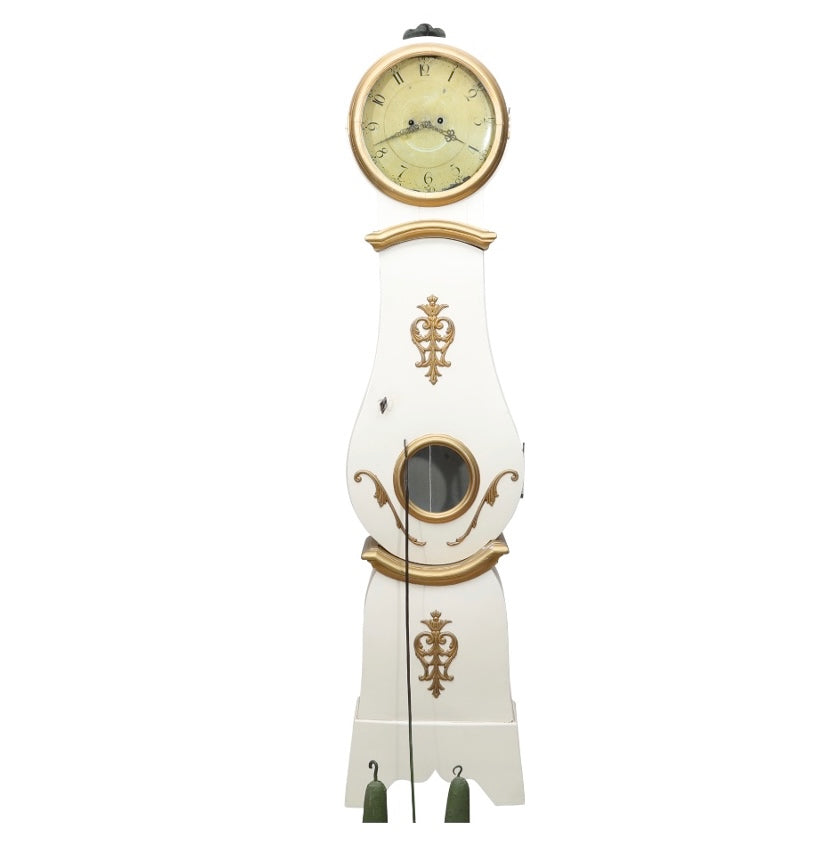 Antique Swedish Mora Clock with gold detailing