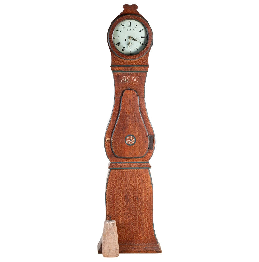 Antique Swedish Mora Clock - Wooden Brown